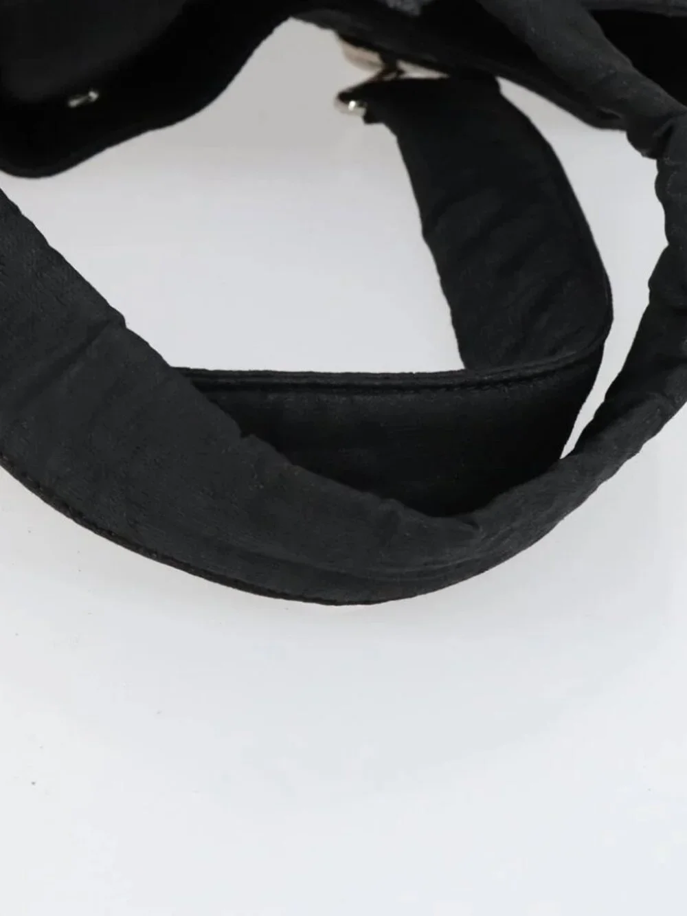 CHANEL Matelasse Tote Bag Coated Canvas Black Silver CC Auth 160260